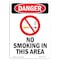 Signmission OSHA Danger Sign, No Smoking In This Area, 10in X 7in Rigid Plastic, 7" W, 10" L, Portrait OS-DS-P-710-V-1471 - alternate 1